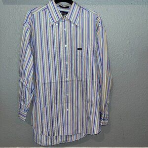 FACONNABLE Men's Dress Shirt - NWOT - Size M - Multi Stripe - Designed in France